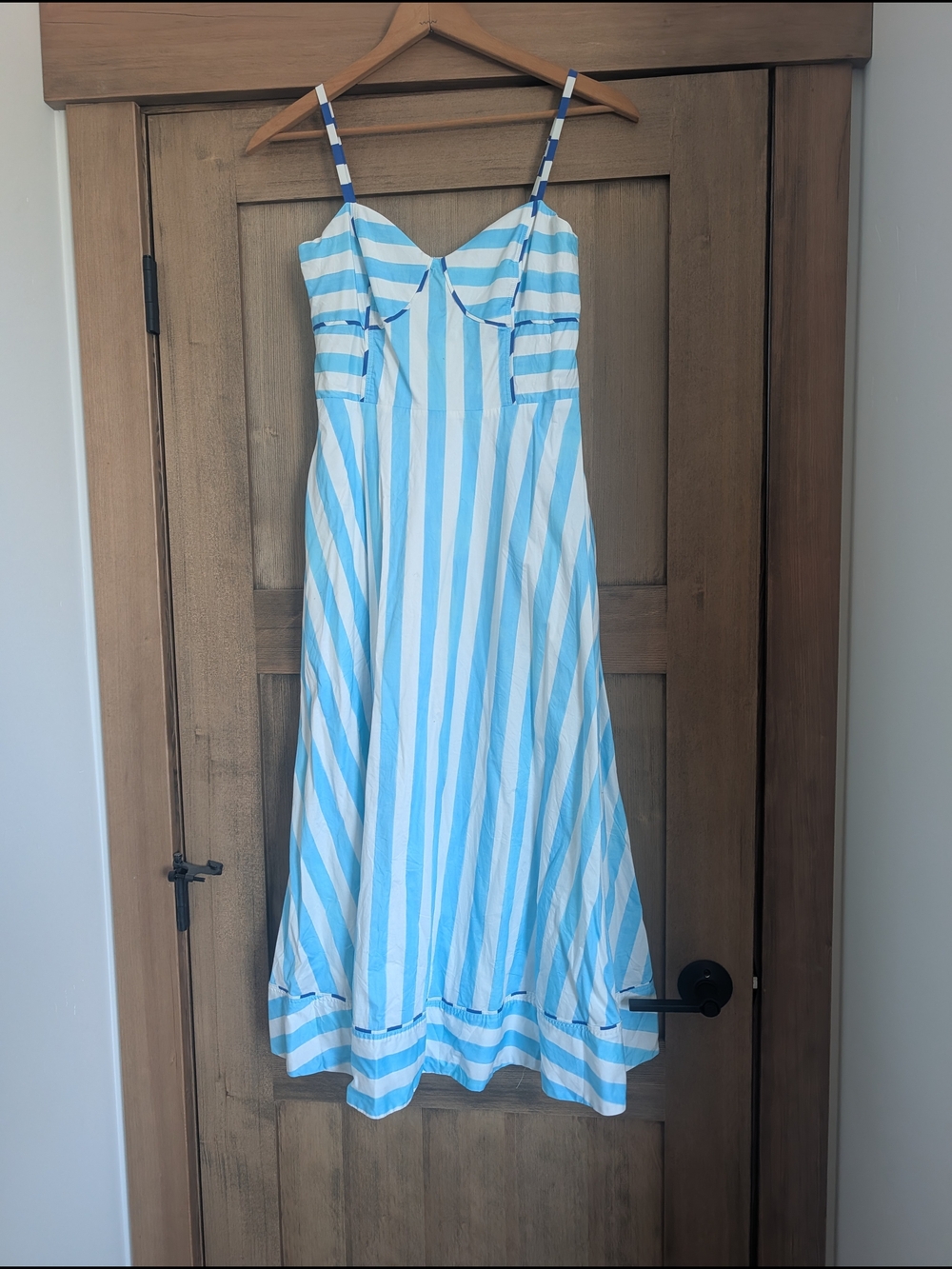 Rachel Antonoff Light Blue and White Striped Midi Dress